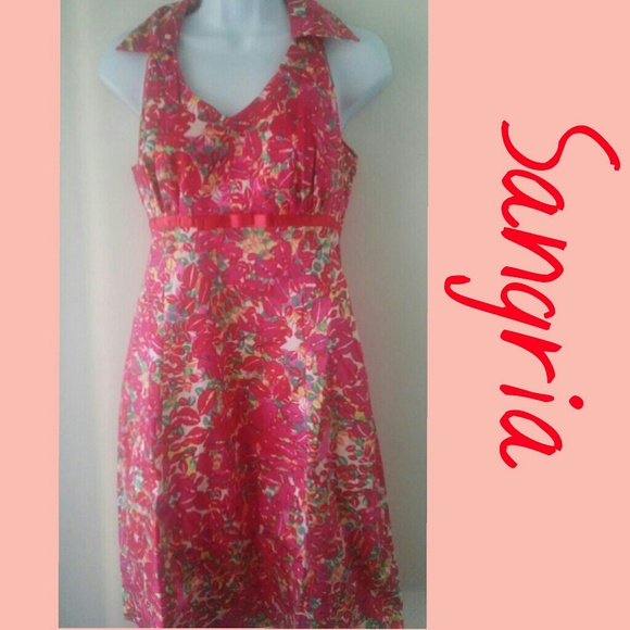 Signature by Sangria Dresses & Skirts - Sangria Summer Floral Halter Dress sz 4